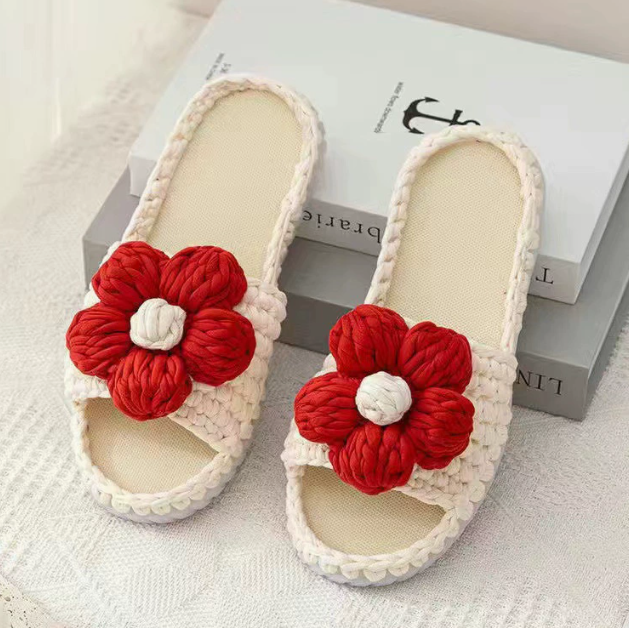 Complete DIY Crochet Slipper Kit with Anti Kick Crystal Soles T Shirt Yarn and Tools for Handmade Home Slippers Making