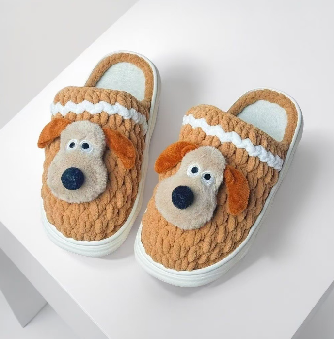 cute cartoon animal crochet diy slippers material kit with eva cloud sole